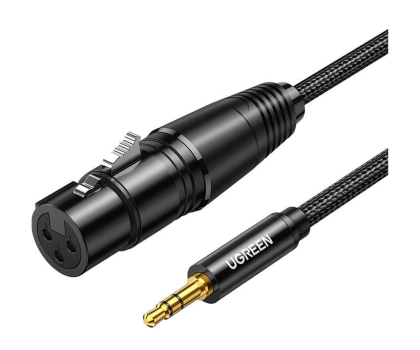 Kabel audio-video UGREEN Kabel XLR do jack AV182 3.5mm AUX 1m czarny